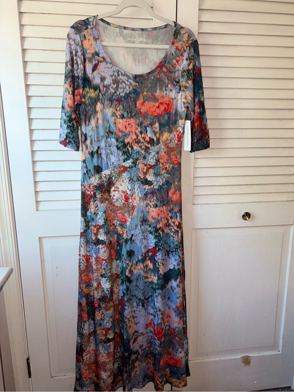 NWT Soft Surroundings Nanette Floral Maxi Dress M Stretch Boho Fall - Picture 2 of 6